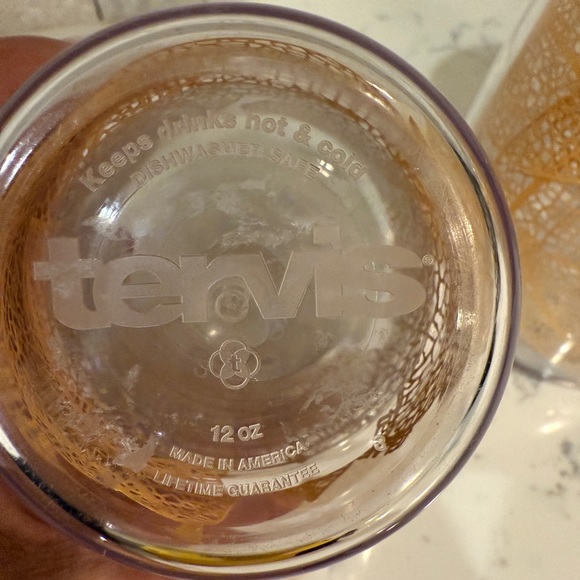 Tervis Insulated Tumblers 12 Ounce with Tropical Gold Leaf Design for Hot/Cold - Picture 8 of 11